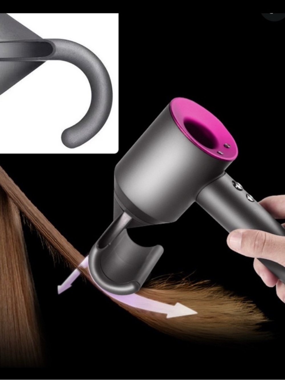Dyson flyaway attachment for the supersonic hair dryer